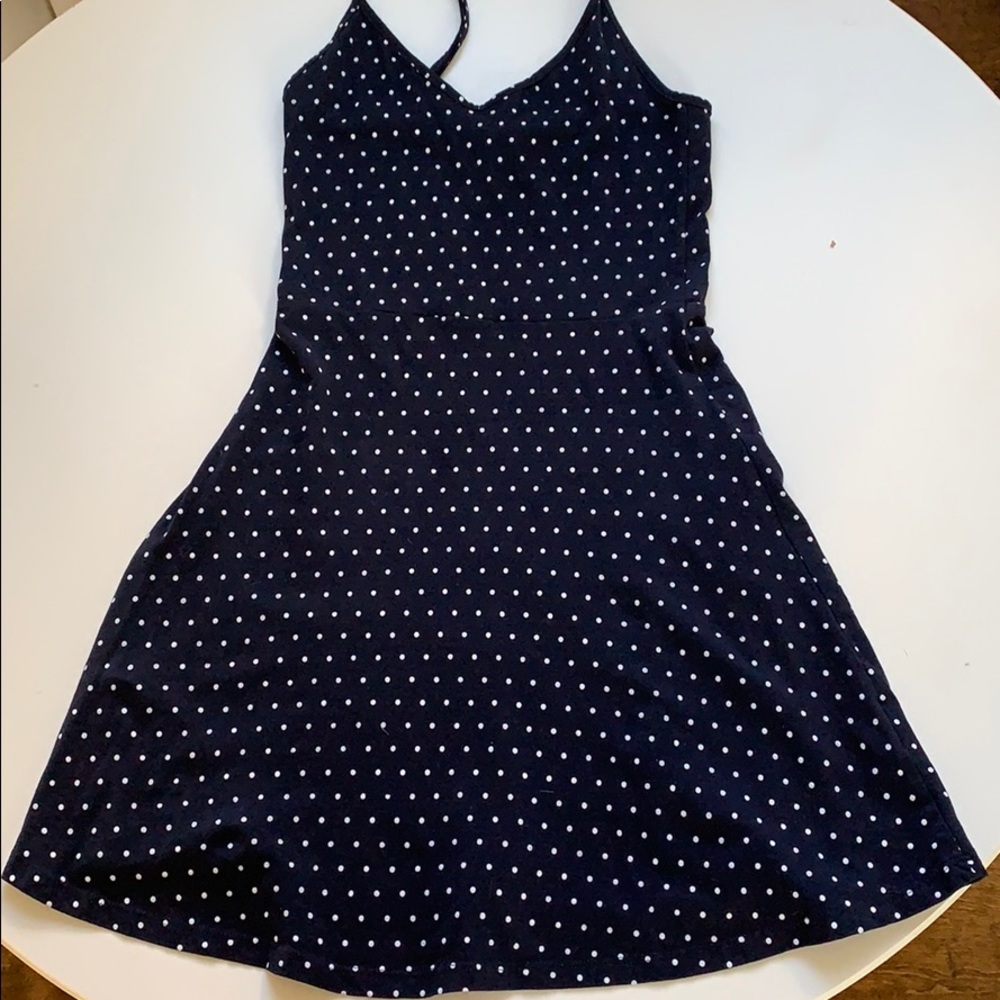 NAVY BLUE POKA DOT DRESS
